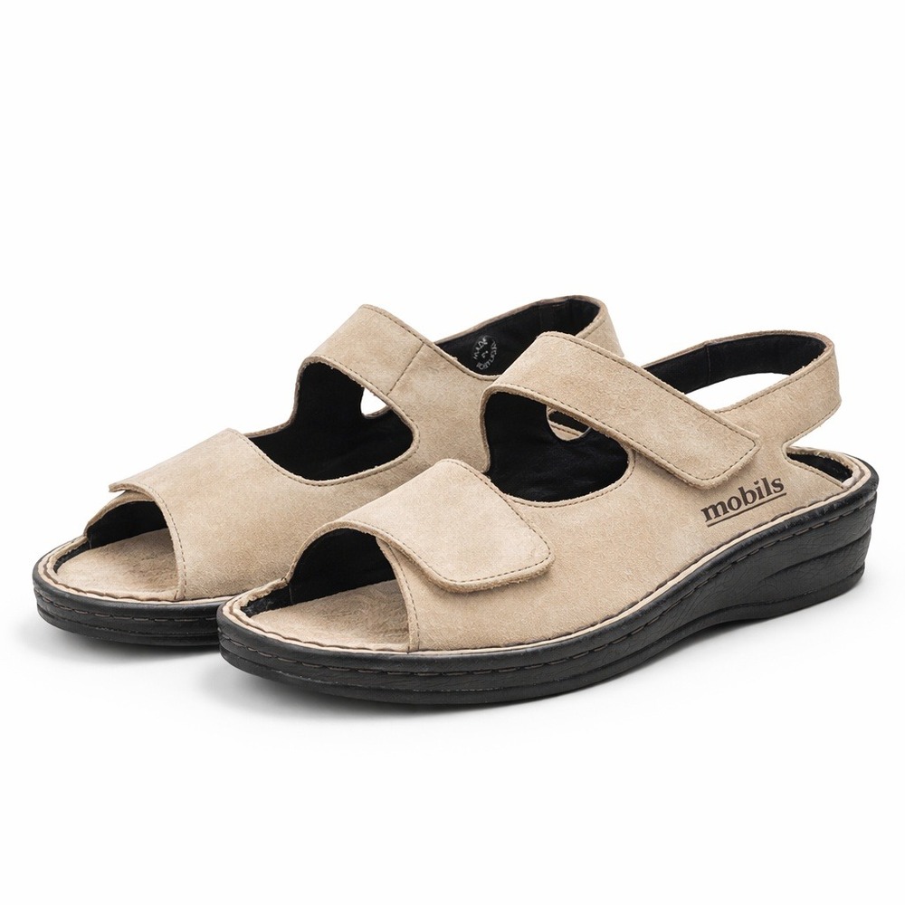Mephisto Mobils Ergonomic Suede Orthopedic Sandals Beige EU 40 US 10‎